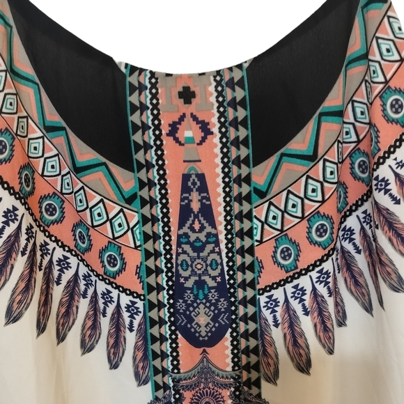 Teeze Me Sleeveless Aztec Print Dress - Picture 4 of 9